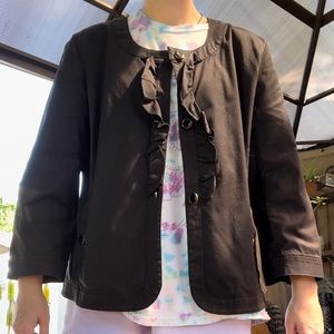 Talbots black size 16 ruffle jacket